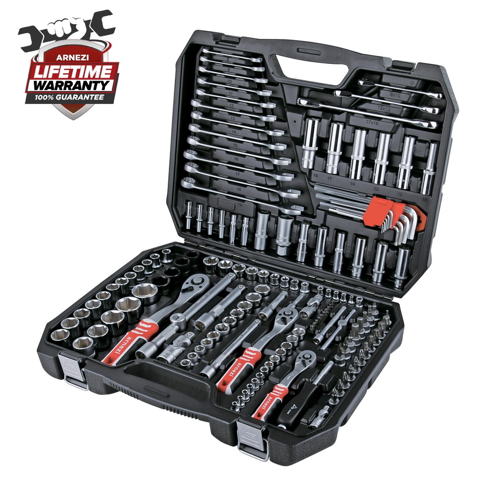 Набор инструментов 150 пр. 1/4DR, 1/2DR, 3/8DR ARNEZI R0900150
